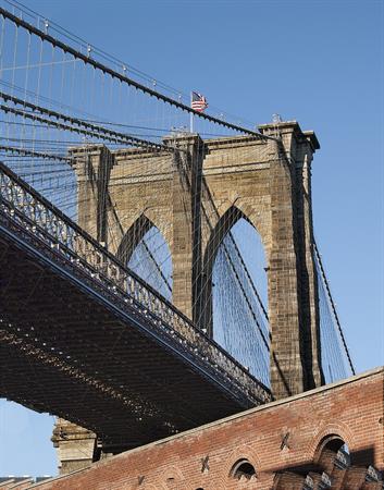 A unique photo of the Brooklyn Bridge  arches
